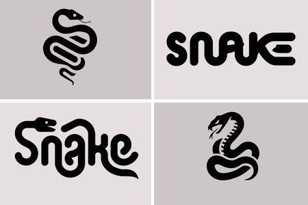 snake icon set in black and white. vector illustration EPS10のイラスト素材