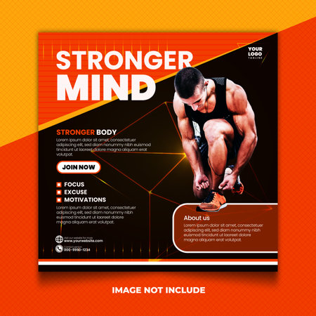 Square banners are suitable for cool and powerful social media postsのイラスト素材