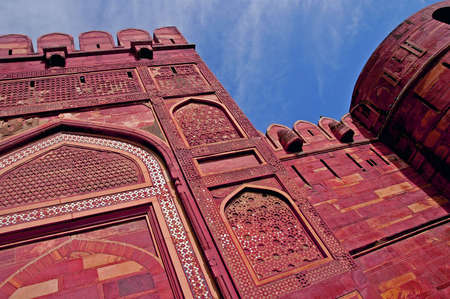 architecture detail of red fort, Agra,Indiaの写真素材