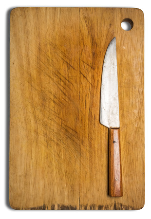cutting board and knifeの写真素材