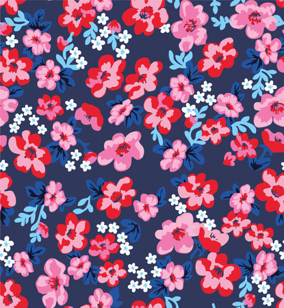 Seamless floral background for decoration, textile, design, and scrapbook. Vector file.のイラスト素材