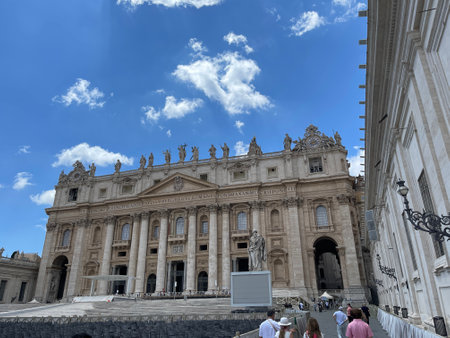 St. Peter's Basilica in Vatican City on a Sunny Dayの写真素材