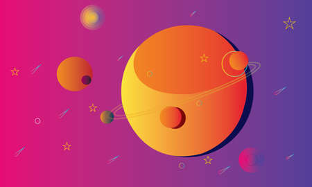 Planet background design in illustrationの写真素材