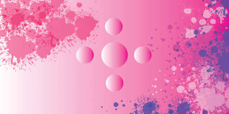 Colorful circle background with colorful brushesの写真素材