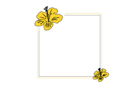 Simple flower design frame backgroundの写真素材