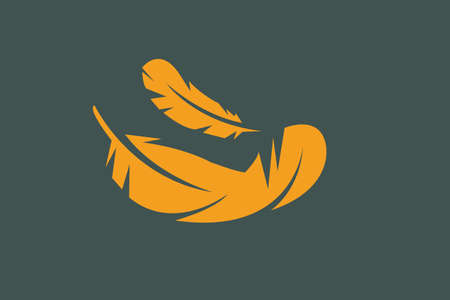 Simple colorful feather design backgroundの写真素材