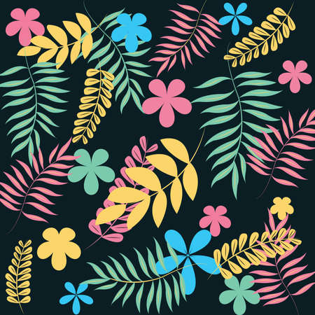 Colorful leaves floral pattern design backgroundの写真素材