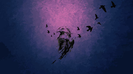 Eagle fly birds illustration backgroundの写真素材