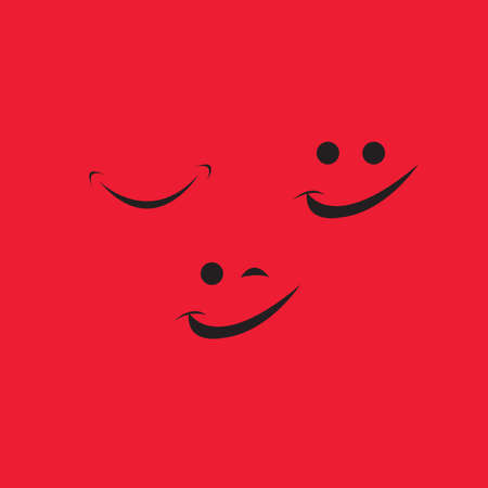 Simple funny cartoon smile face backgroundの写真素材
