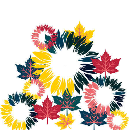 Leaf and flower colorful backgroundの写真素材