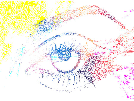 Hand drawn eye sketch vintage illustrationの写真素材