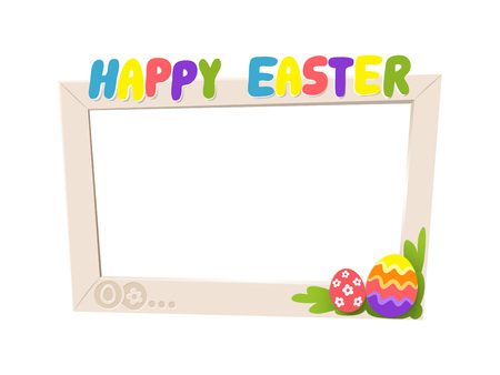 Social network Easter frame - cartoon style isolated on white backgroundのイラスト素材