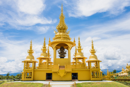 Golden Building at Wat Rong Khun (White Temple), Chiang Rai, Thailandの写真素材