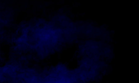 Abstract dark background. Blue smoke. Science experiment concept.の写真素材