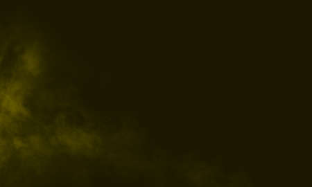 Abstract dark background. Yellow smoke. Science experiment concept. Premium image.の写真素材