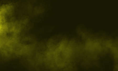 Abstract dark background. Yellow smoke. Science experiment concept. Premium image.の写真素材