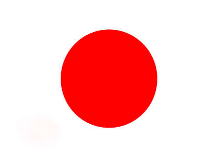 Standard proportions and colors for the Japanese flag. It has a white background and a red circle.の写真素材