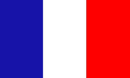The French flag has three vertical stripes of the same size: blue, white and red.の写真素材