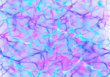 abstract background with colored lines and spots of light in blue and pink