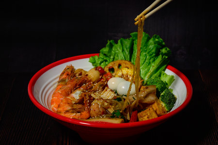 Mala hot pot with spices and herbs, hot and spicyの写真素材