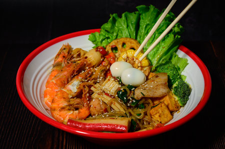 Mala hot pot with spices and herbs, hot and spicyの写真素材