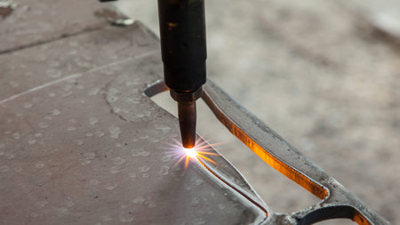 Fire gas cutting steel plate