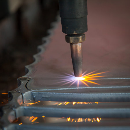 Fire gas cutting steel plate