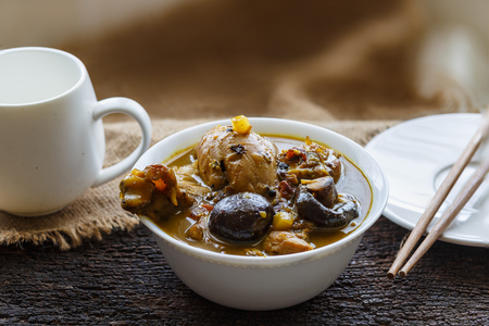 chicken stewed with Chinese medicineの写真素材