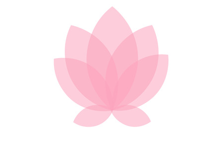 Pink lotus flower icon white background.のイラスト素材