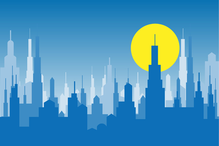 night city scape vector backgruondのイラスト素材