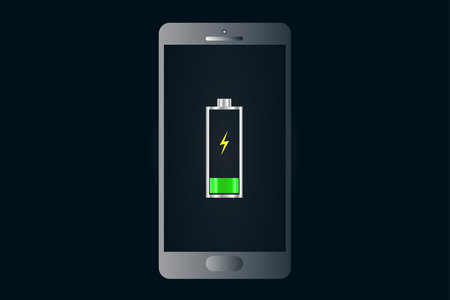 smartphone low battery vector illustration, icon