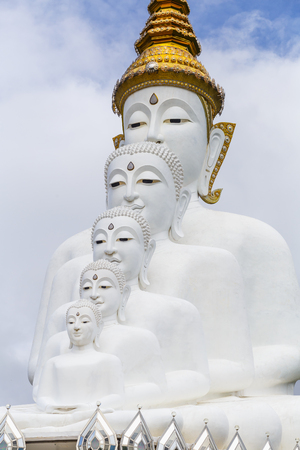beautiful five buddha on the mountain,Wat phasornkaew Temple, Khao kho in Phetchabun province, Thailandの写真素材