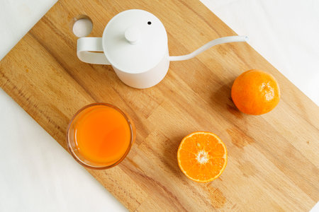 Orange juice ready to drink in the morning