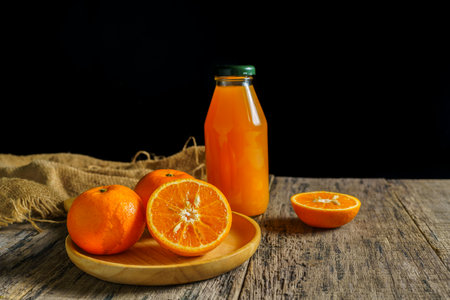 Orange juice ready to drink in the morningの写真素材