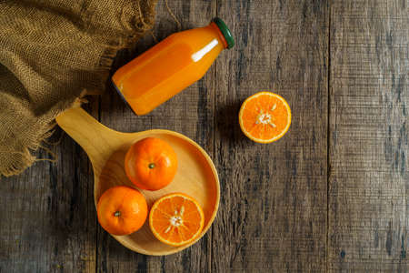 Orange juice ready to drink in the morningの写真素材