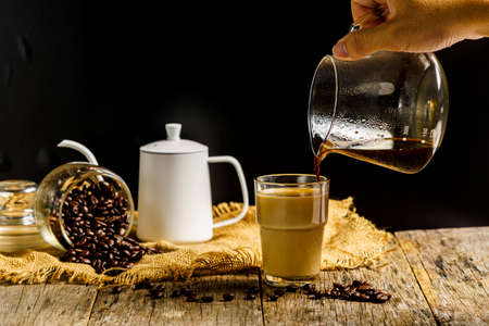 drift coffee in the morningの写真素材
