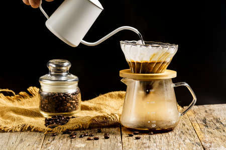 drift coffee in the morningの写真素材