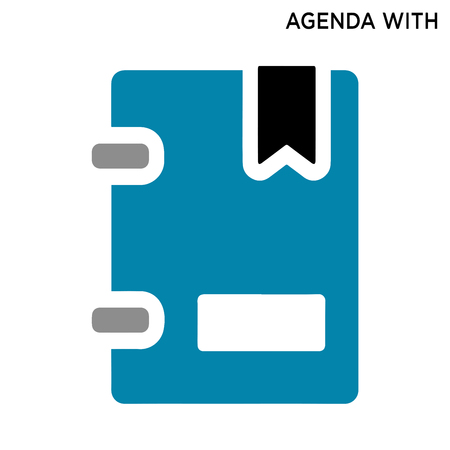 Agenda bookmarks icon isolated on white backgroundのイラスト素材