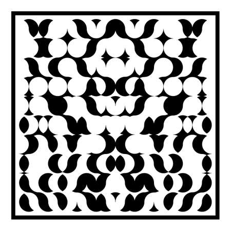 Symmetric Abstract Black and White Pattern artのイラスト素材