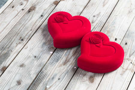 red hearts in valentineの写真素材