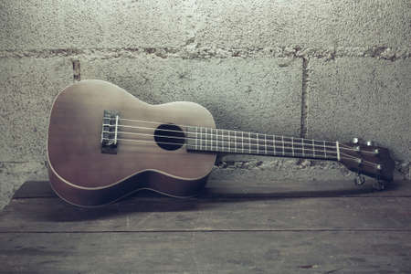 ukulele Old concrete wallの写真素材