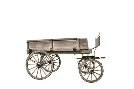 Vintage cart isolated on white.の写真素材