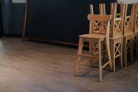 Wooden chair in a dark room