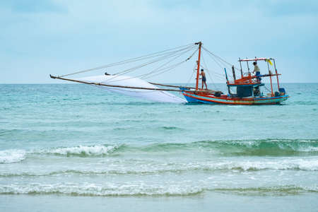 Fishing boats for fishing on clear daysの写真素材