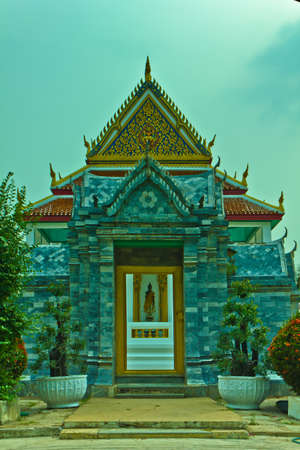 Thai architecture at Wat Boromwong in Ayutthaya , Thailandの写真素材