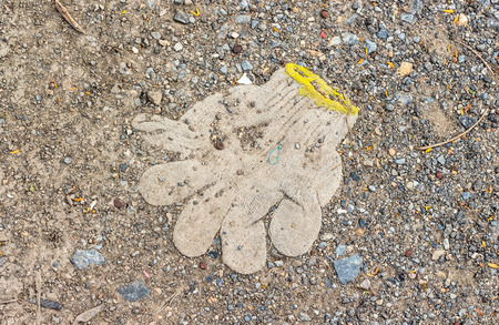 Old glove that I used to do the Worthing.の写真素材