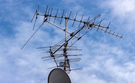 Satellite TV Antenna together exotics technology is very different, but compatible.の写真素材