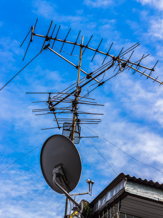 Satellite TV Antenna together exotics technology is very different, but compatible.の写真素材