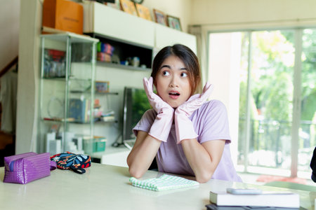 Clean on the living room, apartment or home areaの写真素材