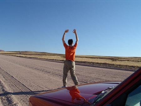 man in the desertの写真素材